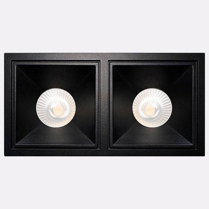 Встраиваемый светильник Italline IT06-6020 черный 4000 K 2 шт + рамка IT06-6022 черный IT06-6020 black 4000K / IT06-6022 black