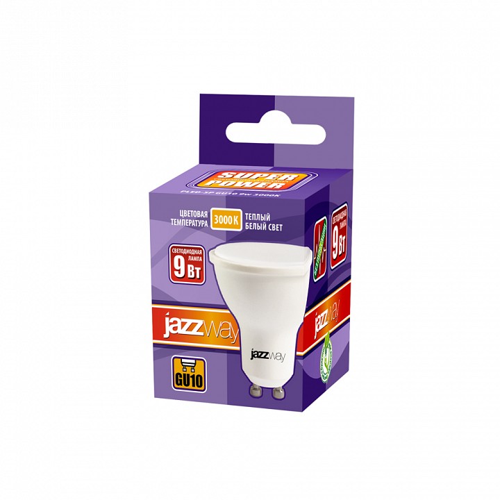 Лампа светодиодная Jazzway  GU10 9Вт 3000K PLED-SP GU10 9W 3000K