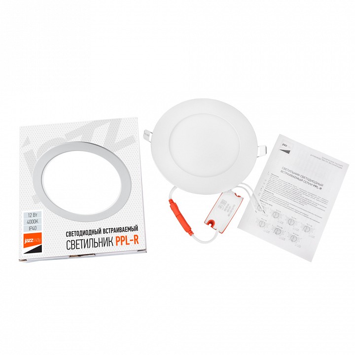 Встраиваемый светильник Jazzway  PPL-R 12w 4000K IP40 WH