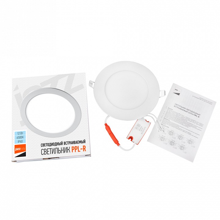 Встраиваемый светильник Jazzway  PPL-R 12w 6500K IP40 WH