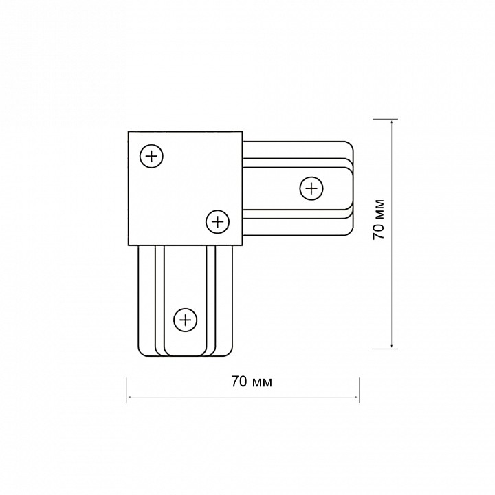 Соединитель угловой внешний для треков накладных Jazzway  PTR CL-GR