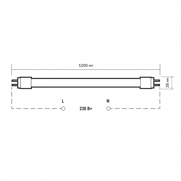 Лампа светодиодная Jazzway  FLL T8-1200 18w 6500K G13