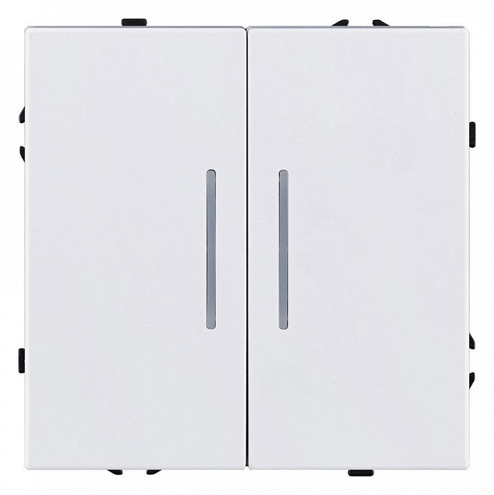 Выключатель двухклавишный с подсветкой без рамки Kollinger Eclipse EC-010WG