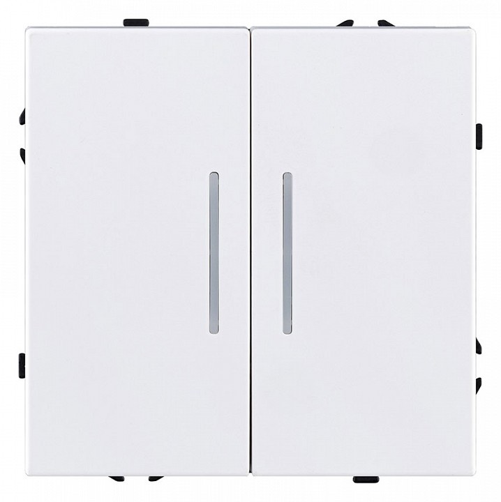 Выключатель двухклавишный с подсветкой без рамки Kollinger Eclipse EC-010WH