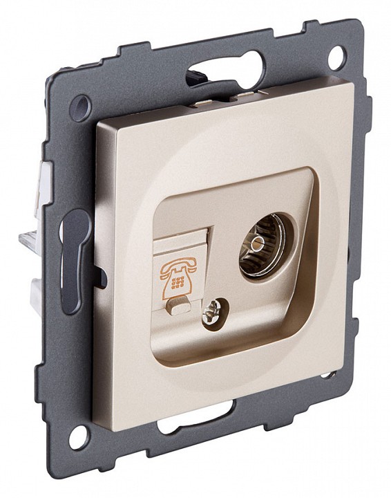 Розетка двойная RJ-11 и Ethernet RJ-45, без рамки Kollinger  REA-013GD