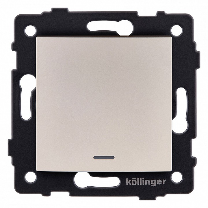 Выключатель одноклавишный с подсветкой без рамки Kollinger  REA-R-013GD