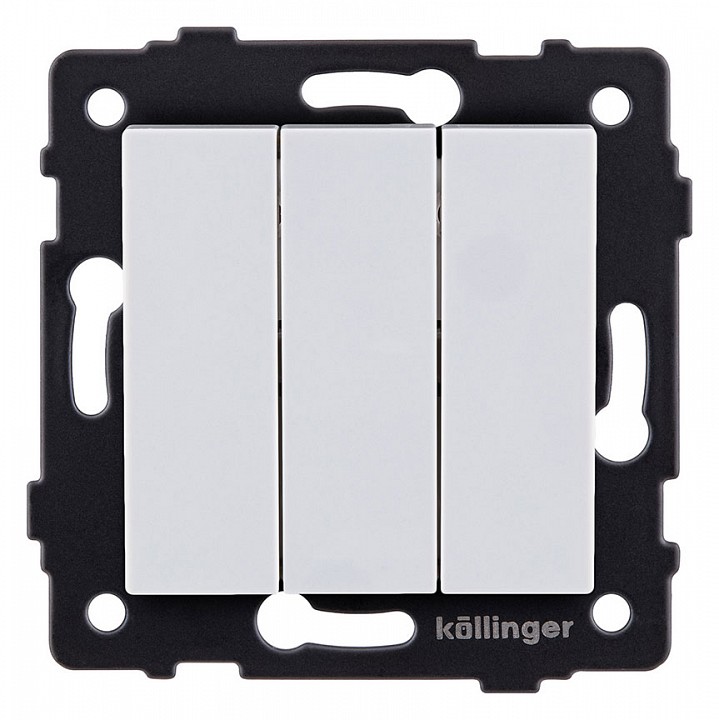 Выключатель трехклавишный без рамки Kollinger  REA-S-012WH