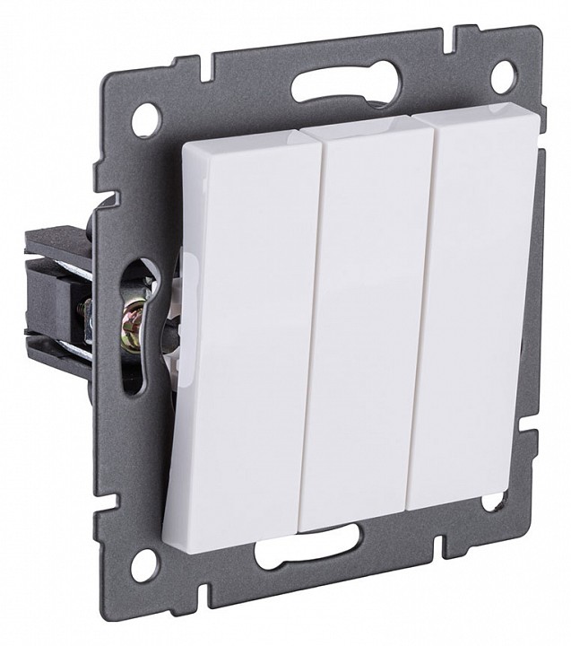 Выключатель трехклавишный без рамки Kollinger  REA-S-012WH