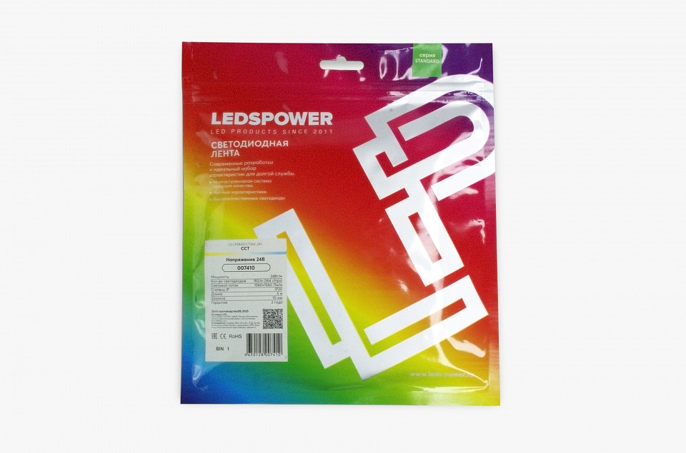 Лента светодиодная LEDS POWER 24 Вт/м 24В CCT IP20 5 м 007410