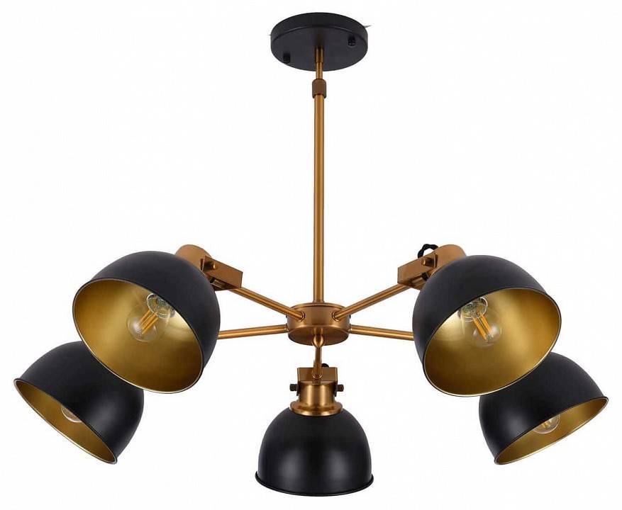 Люстра на штанге LUMINA DECO Belmonti 5 ламп черная LDP D017-5 BK