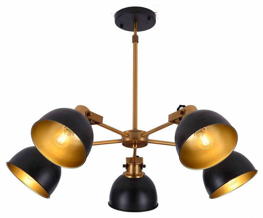 Люстра на штанге LUMINA DECO Belmonti 5 ламп черная LDP D017-5 BK