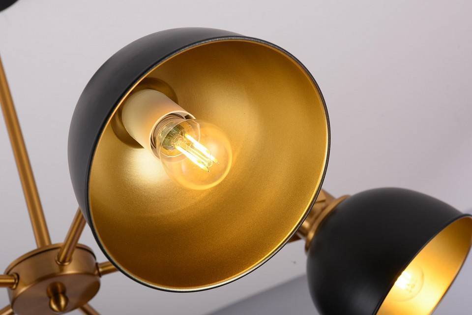 Люстра на штанге LUMINA DECO Belmonti 5 ламп черная LDP D017-5 BK