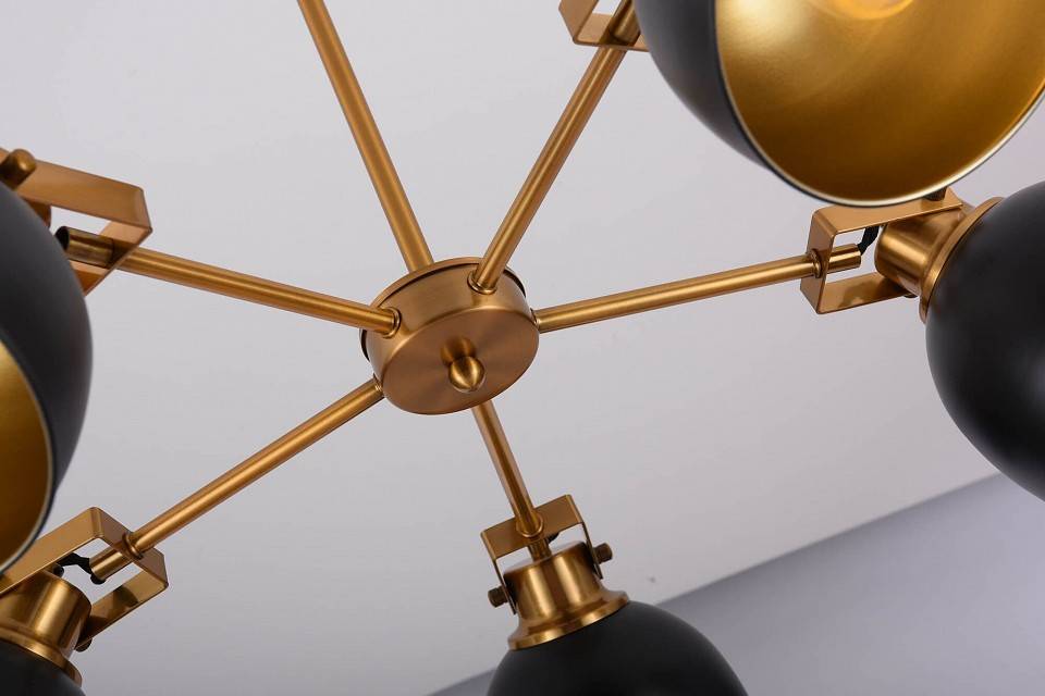 Люстра на штанге LUMINA DECO Belmonti 5 ламп черная LDP D017-5 BK