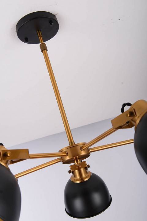 Люстра на штанге LUMINA DECO Belmonti 5 ламп черная LDP D017-5 BK
