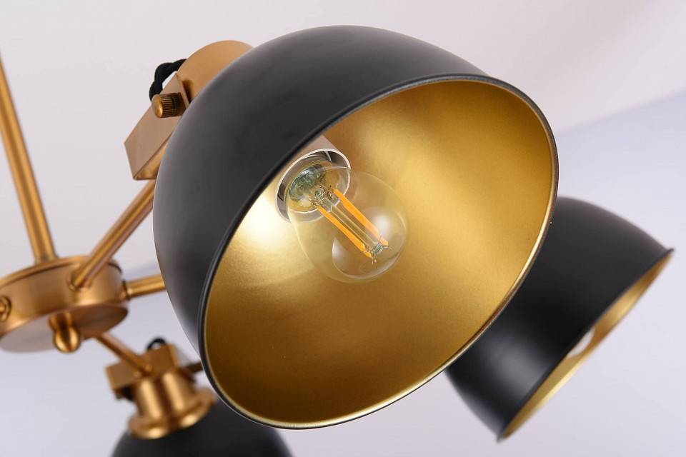 Люстра на штанге LUMINA DECO Belmonti 5 ламп черная LDP D017-5 BK