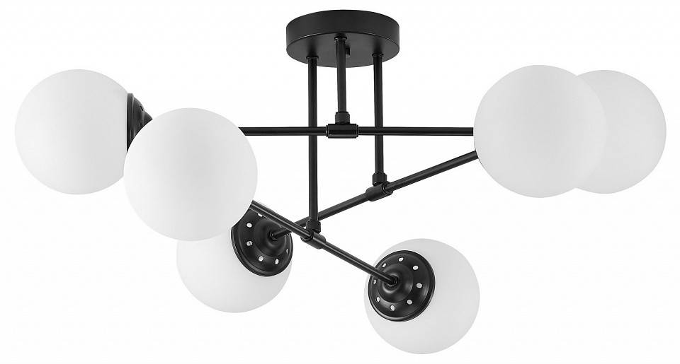 Люстра на штанге LUMINA DECO Fino 6 ламп черная TC 2003-6 BK