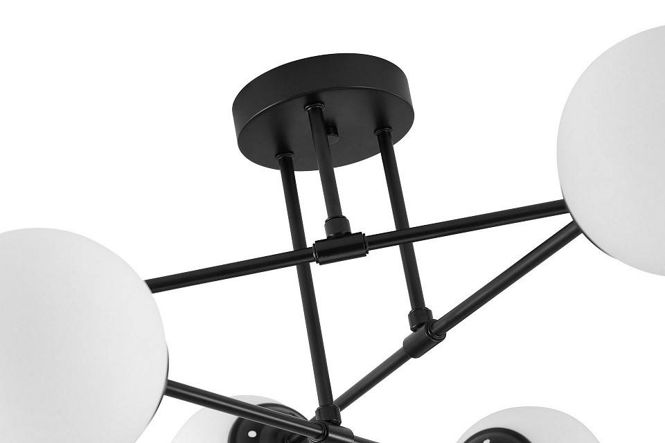 Люстра на штанге LUMINA DECO Fino 6 ламп черная TC 2003-6 BK