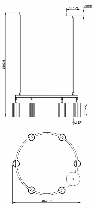 Подвесная люстра Moderli Cora V11601-6P