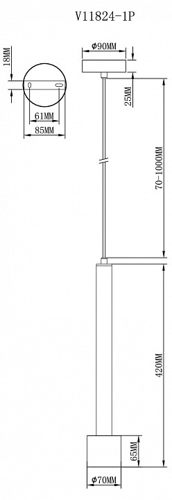 Подвесной светильник Moderli Malet V11824-1P