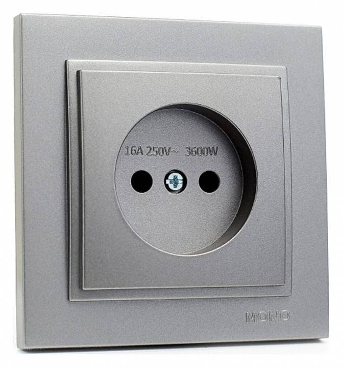 Розетка без заземления Mono Electric Despina металлик 102-242422-116