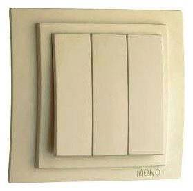 Выключатель трехклавишный без рамки Mono Electric Larissa 103-171722-114