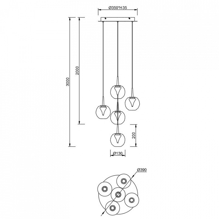 Подвесной светильник Mantra ANDROMEDA 9080
