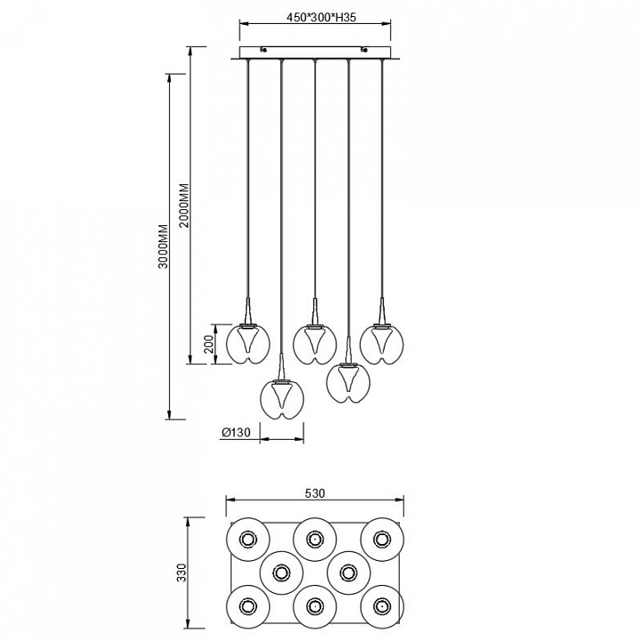 Подвесной светильник Mantra ANDROMEDA 9081