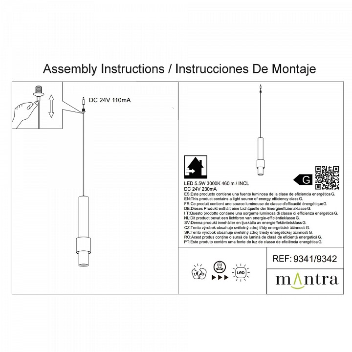 Подвесной светильник Mantra Clifton 9341