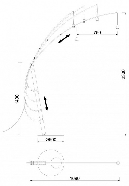 Торшер Mantra Ruti Ricca 9446+9448