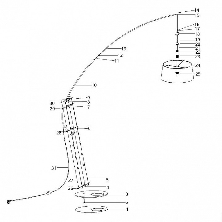 Торшер Mantra Ruti Ricca 9446+9448