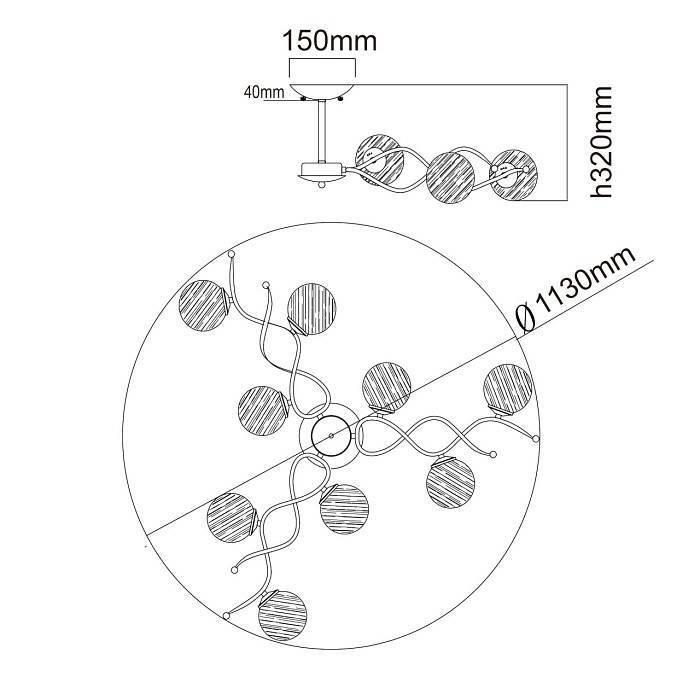 Люстра на штанге MW-Light Оливия 5 9 ламп 306012709
