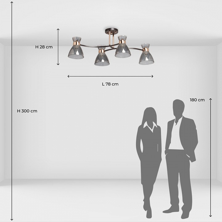 Люстра на штанге De City Дэла 8 635015904