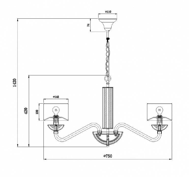 Подвесная люстра Maytoni Maryland 6 ламп ARM526PL-06GR