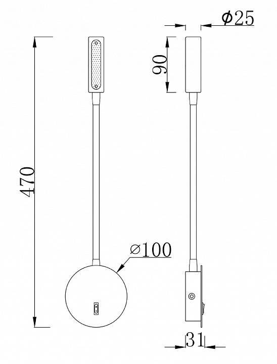 Бра Maytoni Stem C035WL-L3MG3K