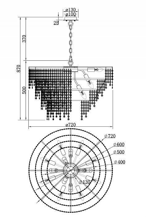Подвесная люстра Maytoni Noa 15 ламп DIA202PL-15CH