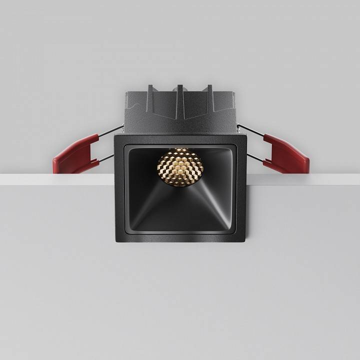 Встраиваемый светильник Maytoni Alfa LED 10 Вт 3000 K квадратный черный DL043-01-10W3K-SQ-B-1