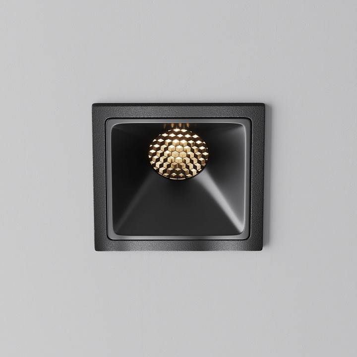 Встраиваемый светильник Maytoni Alfa LED 10 Вт 3000 K квадратный черный DL043-01-10W3K-SQ-B-1