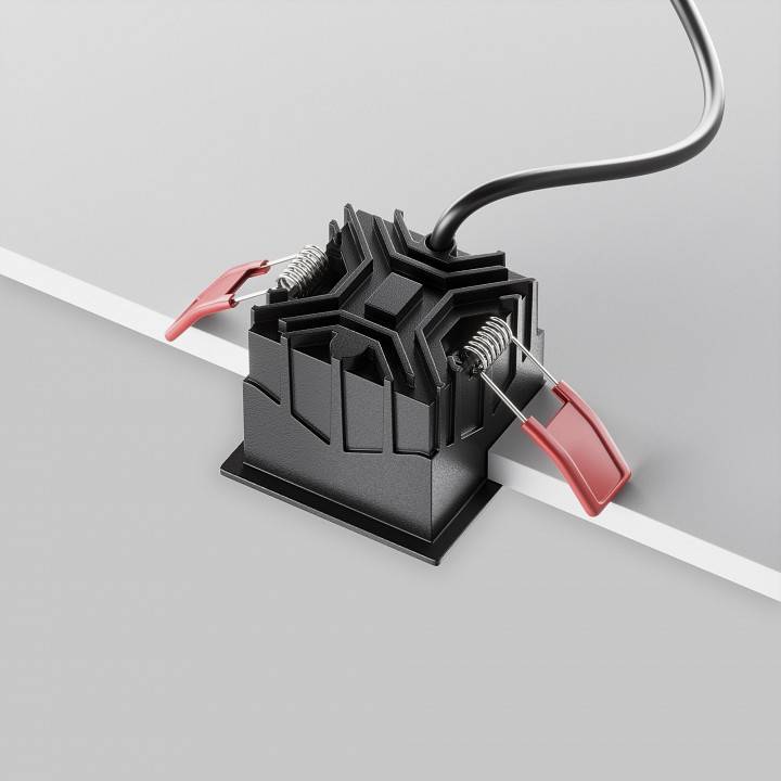 Встраиваемый светильник Maytoni Alfa LED 10 Вт 3000 K квадратный черный DL043-01-10W3K-SQ-B-1