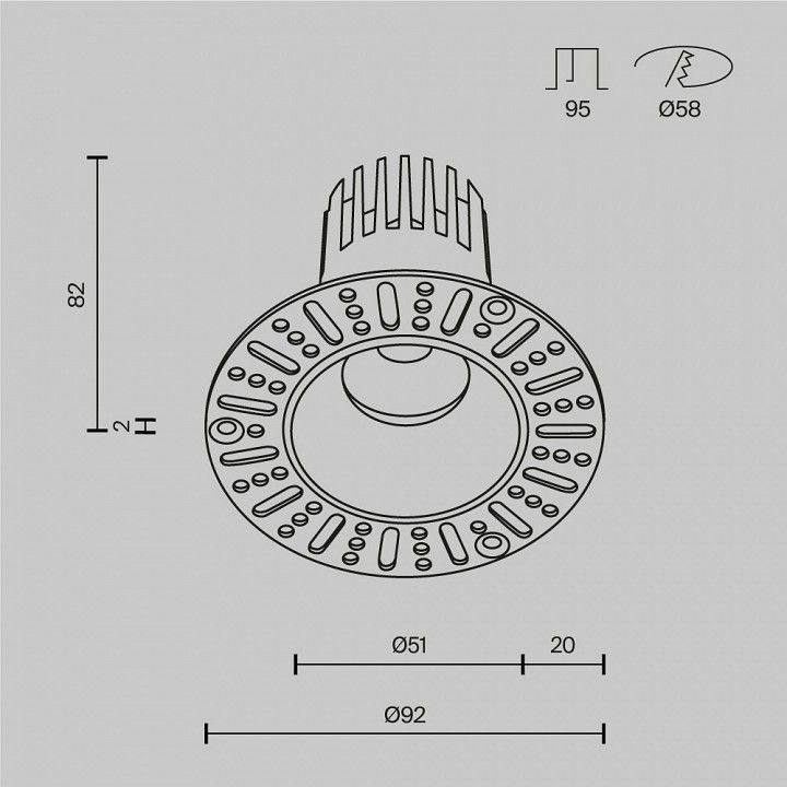 Встраиваемый светильник Maytoni  DL119-10W-3K-TRS-W