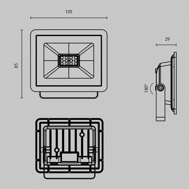 Прожектор светодиодный Maytoni Flood 10 Вт 4000 К FL001-L10B4K