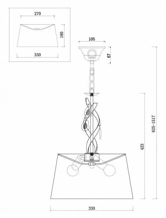 Подвесной светильник Freya Monique 3 лампы FR2001PL-03G