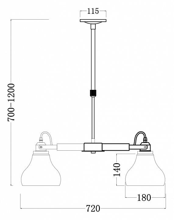 Люстра на штанге Freya Lorenza 5 ламп FR4171-PL-05-B