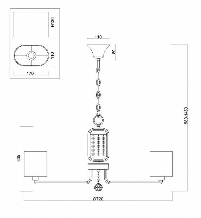 Подвесная люстра Freya Elin 8 ламп FR5016PL-08CH
