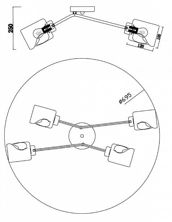 Потолочная люстра Freya Isabella 4 лампы FR5095CL-04G