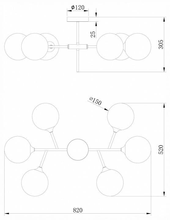 Люстра на штанге Freya Maddison FR5115PL-06BZ1