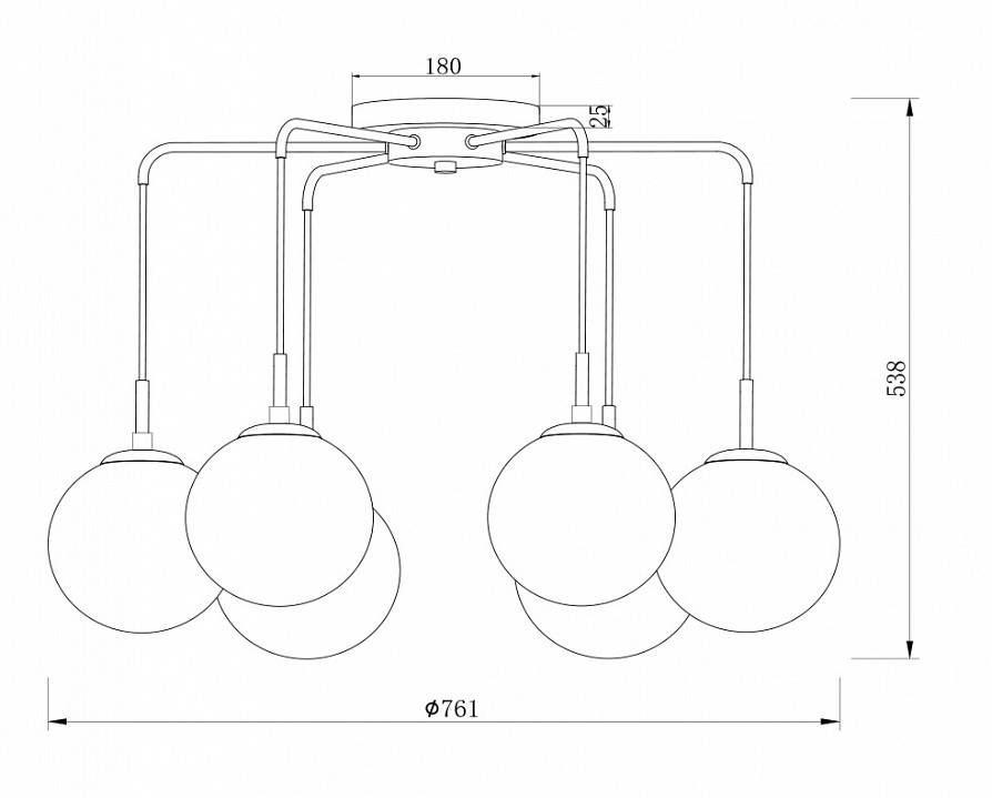 Потолочная люстра Freya Moricio 6 ламп FR5140PL-06G