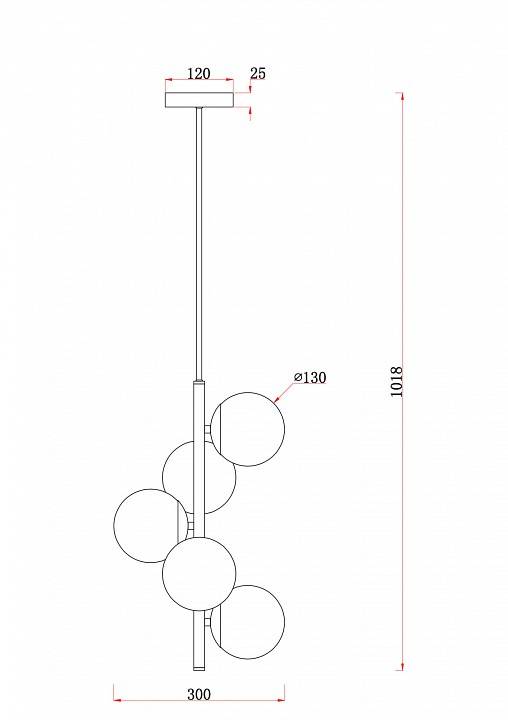 Люстра на штанге Freya Zing FR5199PL-05BS1
