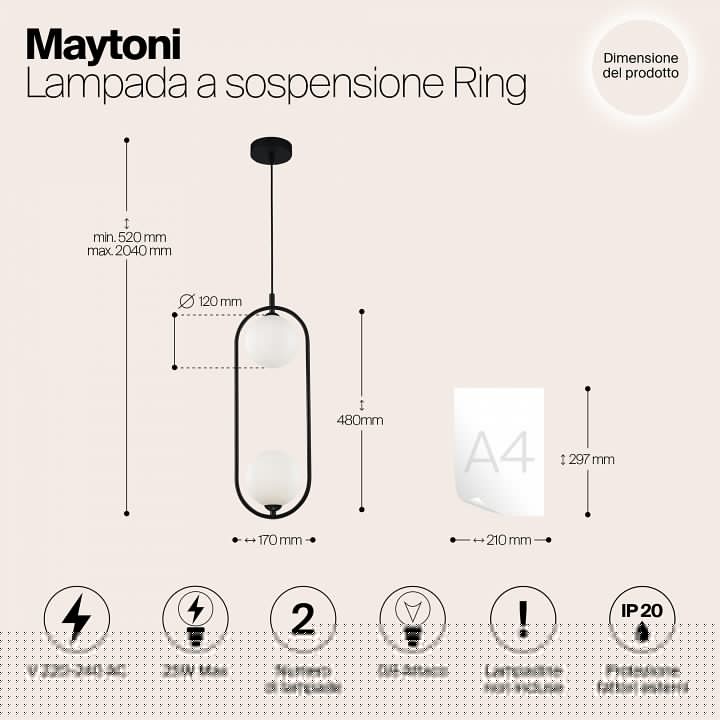 Подвесной светильник Maytoni Ring MOD013PL-02B