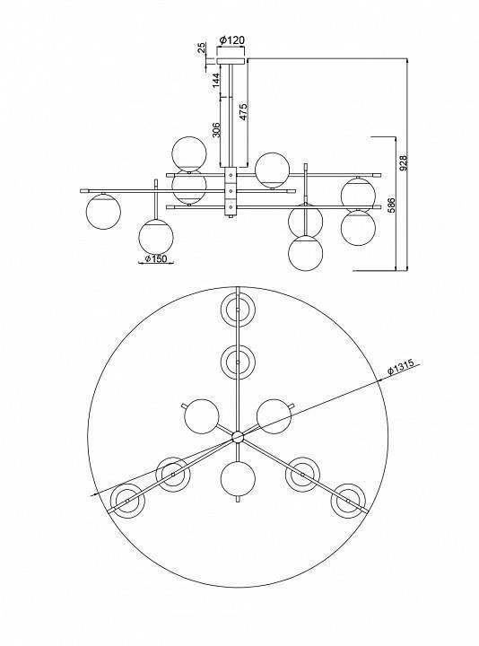 Подвесная люстра Maytoni Nostalgia MOD048PL-09G