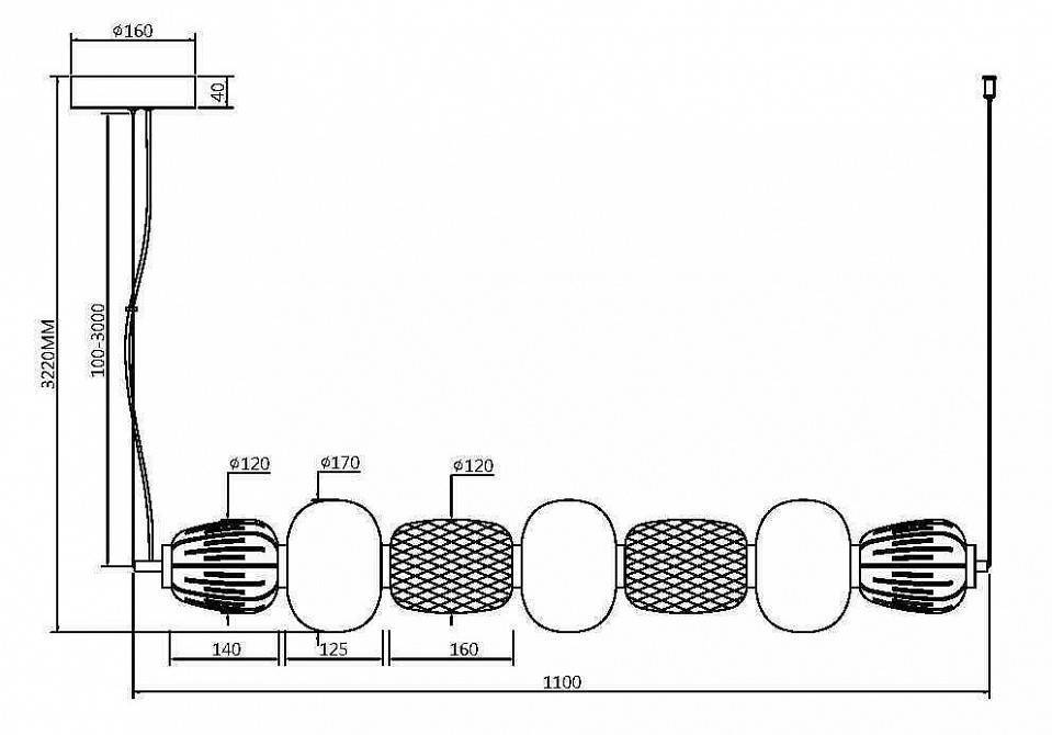 Подвесной светильник Maytoni Pattern 42 Вт 3000K золото MOD267PL-L42G3K